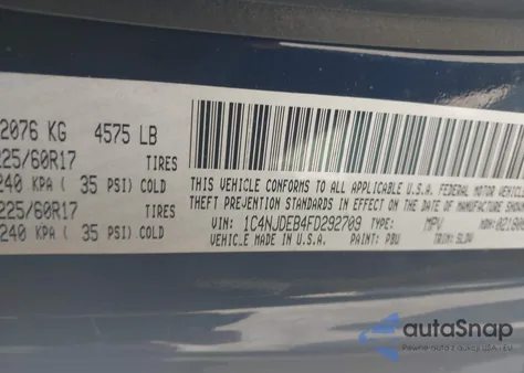 2015 Jeep Compass High Altitude Edition from USA, damaged, VIN 1C4NJDEB4FD292709